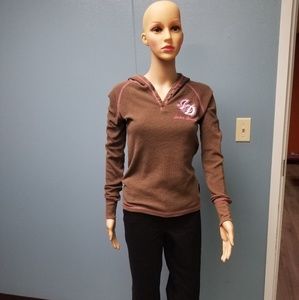 John Deere Women's Small Long Sleeve Hooded Shirt